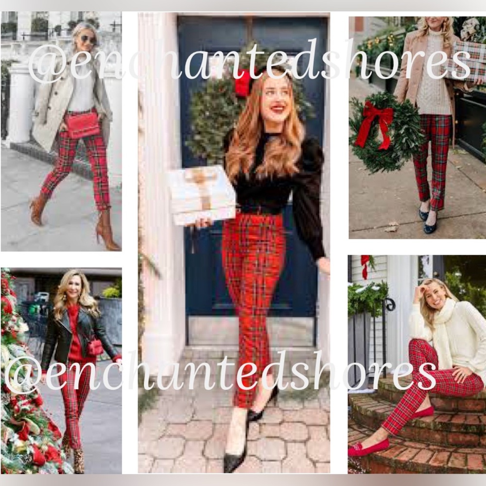 Vintage Plaid Pants Tartan Checkered Buffalo Glen Red Green Blue Black Size 10 P - Picture 4 of 15